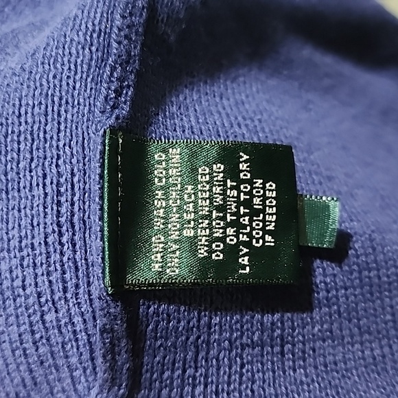 Lauren Ralph Lauren Preppy Sweater Stand Collar Cotton Sz L - Picture 10 of 11